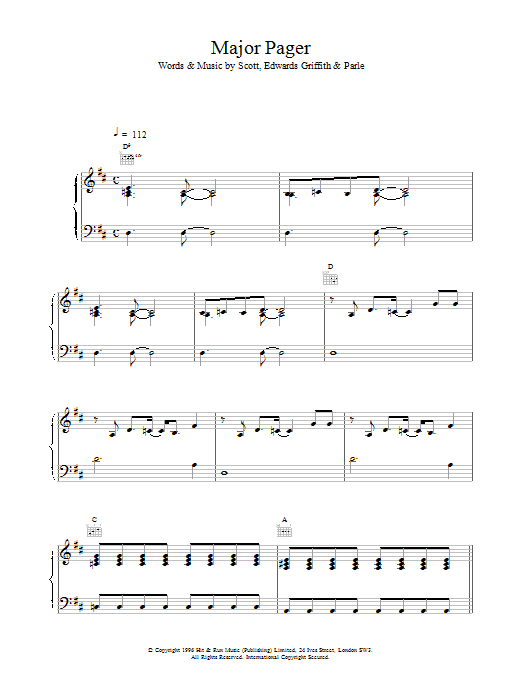 Produktgalerie: Seite 1 von 1 Major Pager, Space, Gesang, Gitarre, Klavier