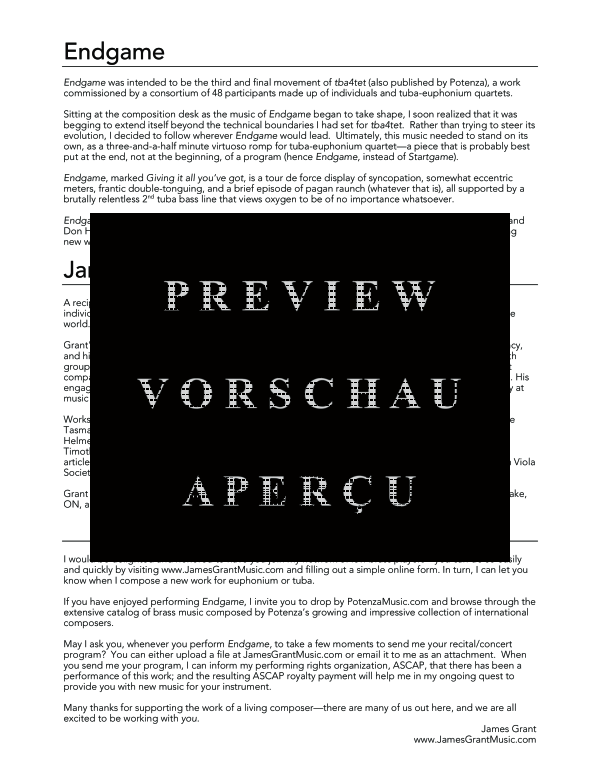 Product gallery: Page 4 of 11 Endgame, , (Tuba Quartett EETT)