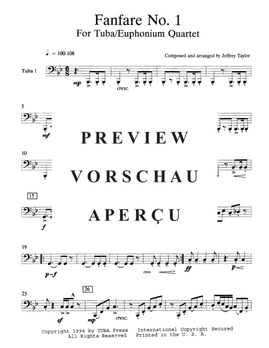 Product gallery: Page 10 of 13 Fanfare No. 1 , , (Tuba Quartett EETT)