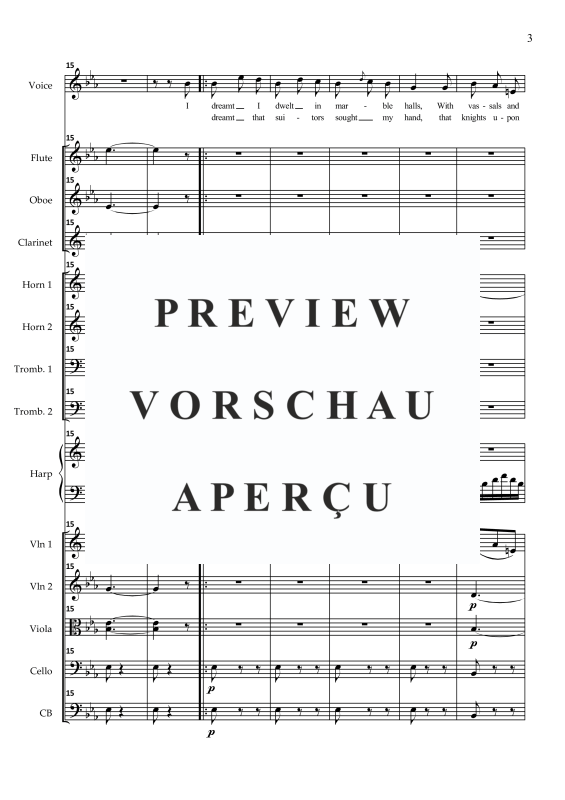 Product gallery: Page 6 of 11 I dreamt I dwelt in Marble Halls, , Soprano Solo and Small Orchestra