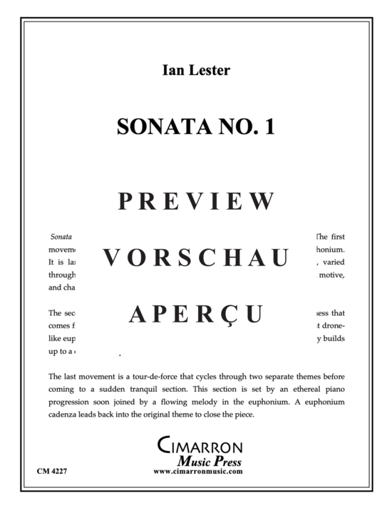 Product gallery: Page 2 of 21 Sonata No. 1 , , (euphonium + piano)