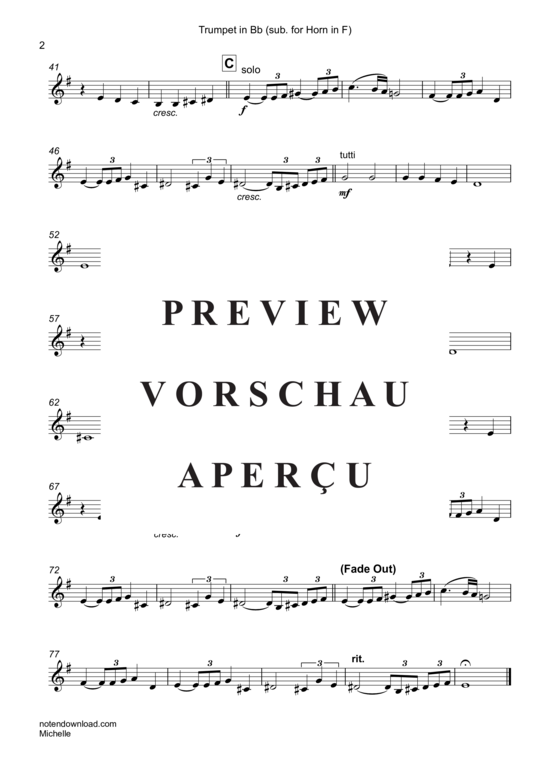 Produktgalerie: Seite 17 von 17 Michelle , Beatles, The, (Blechbläser Quintett)