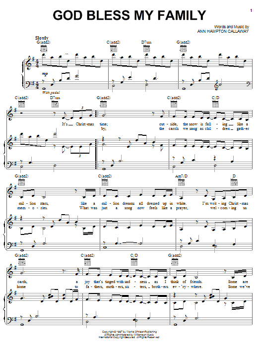 Product gallery: Page 1 of 1 God Bless My Family, Ann Hampton Callaway
