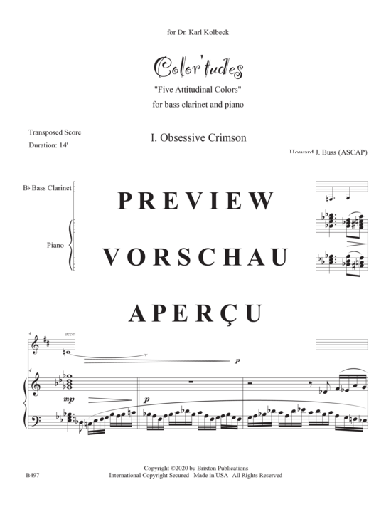 Product gallery: Page 13 of 21 Color´tudes , , (bass clarinet and piano)
