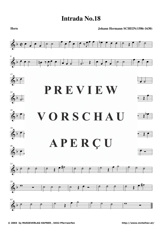 Produktgalerie: Seite 6 von 8 Intrade No.18, , (Blechbläse Quintett)