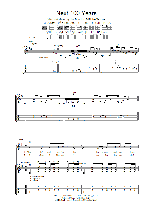 Produktgalerie: Seite 1 von 1 Next 100 Years, Bon Jovi, Gitarre