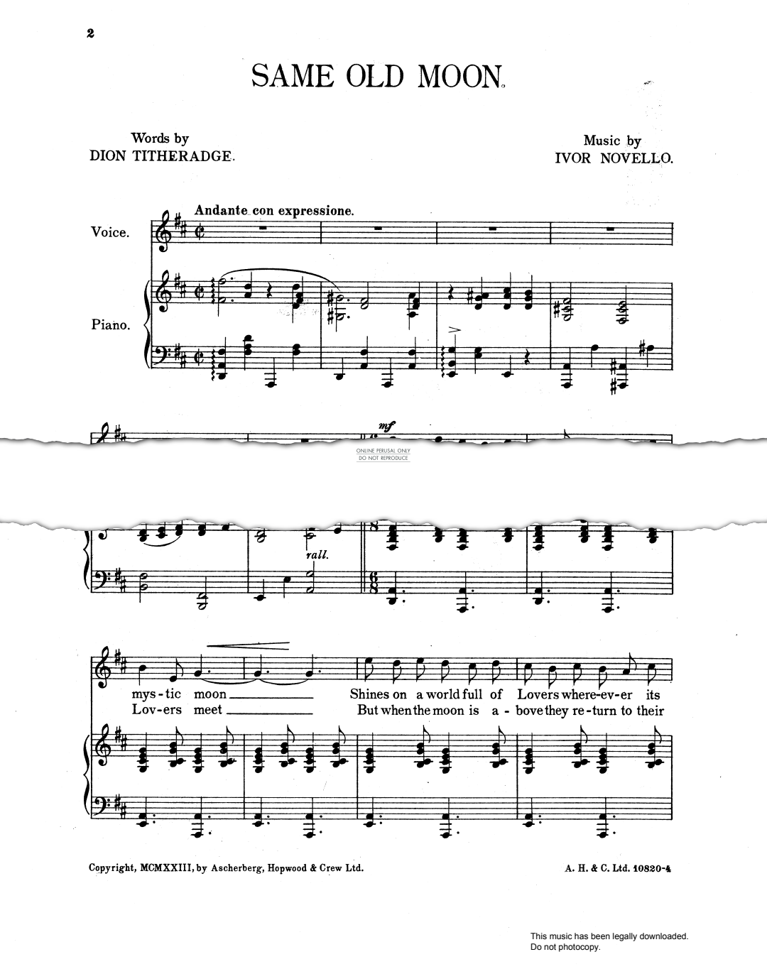 Produktbild zu: Same Old Moon (from 'Puppets')