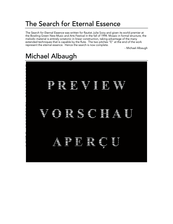 Product gallery: Page 4 of 10 Search for Eternal Essence, The, , (flute solo)