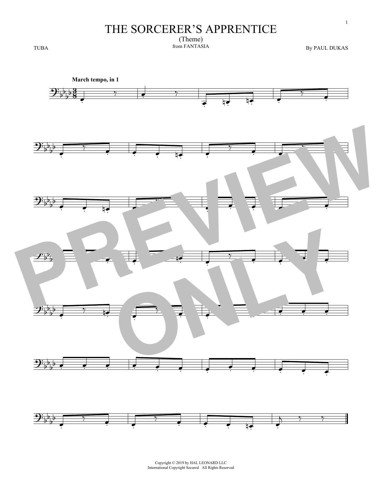 Product gallery: Page 1 of 1 The Sorcerer's Apprentice (from Fantasia), Paul Dukas