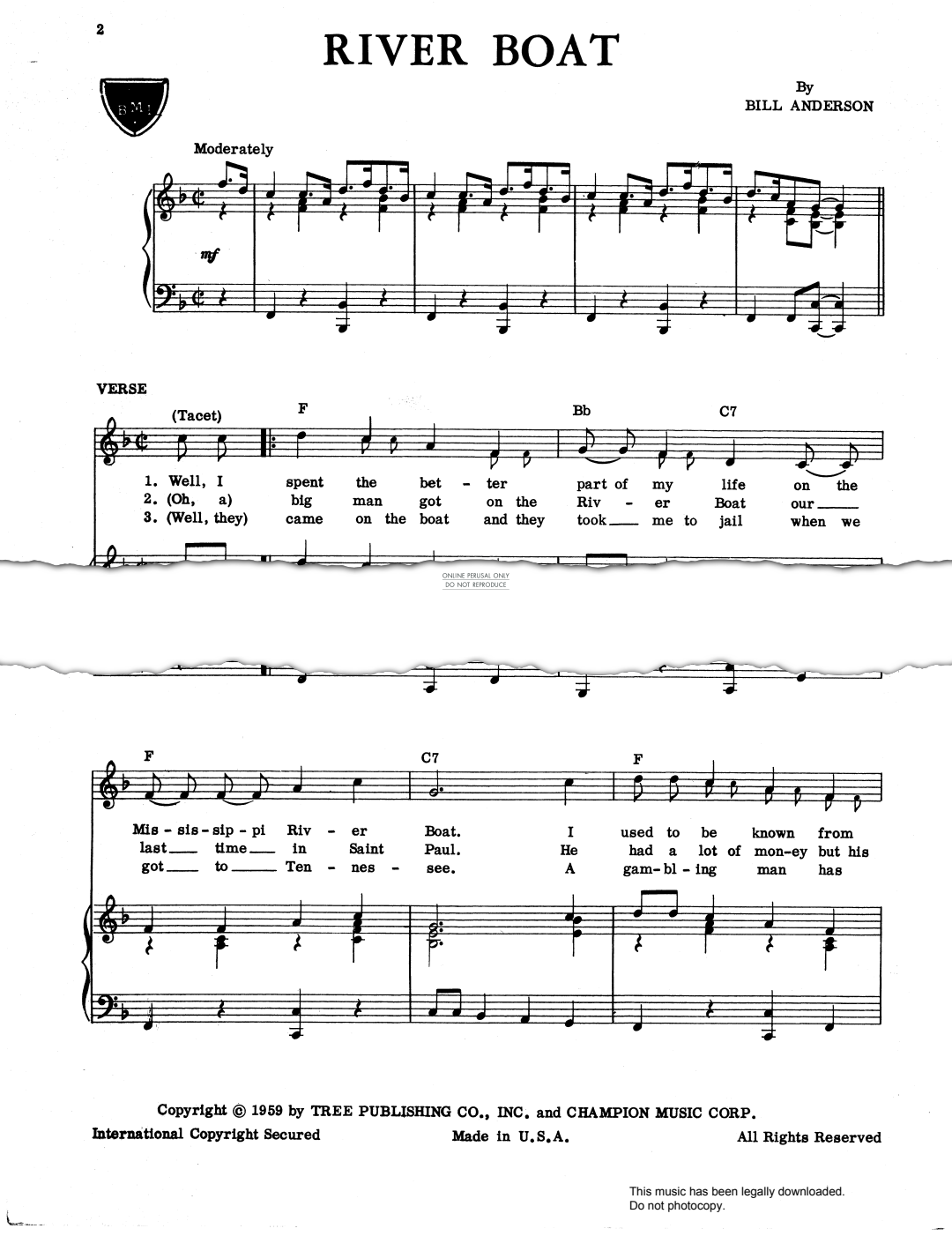 gallery: River Boat, Bill Anderson, Gesang, Gitarre, Klavier