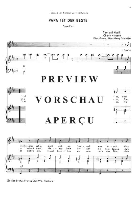 Product gallery: Page 4 of 4 Papa ist der Beste , Koczian, Johanna von , Piano and Voice