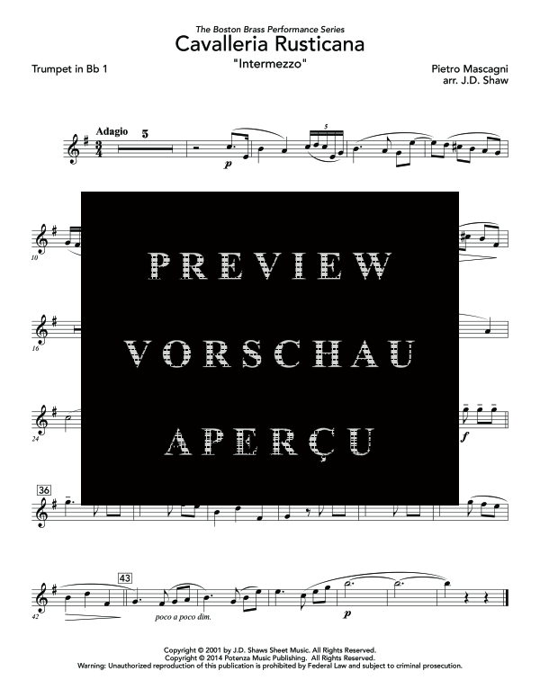 Produktgalerie: Seite 11 von 11 Cavalleria Rusticana, , (Blechbläser Quintett)
