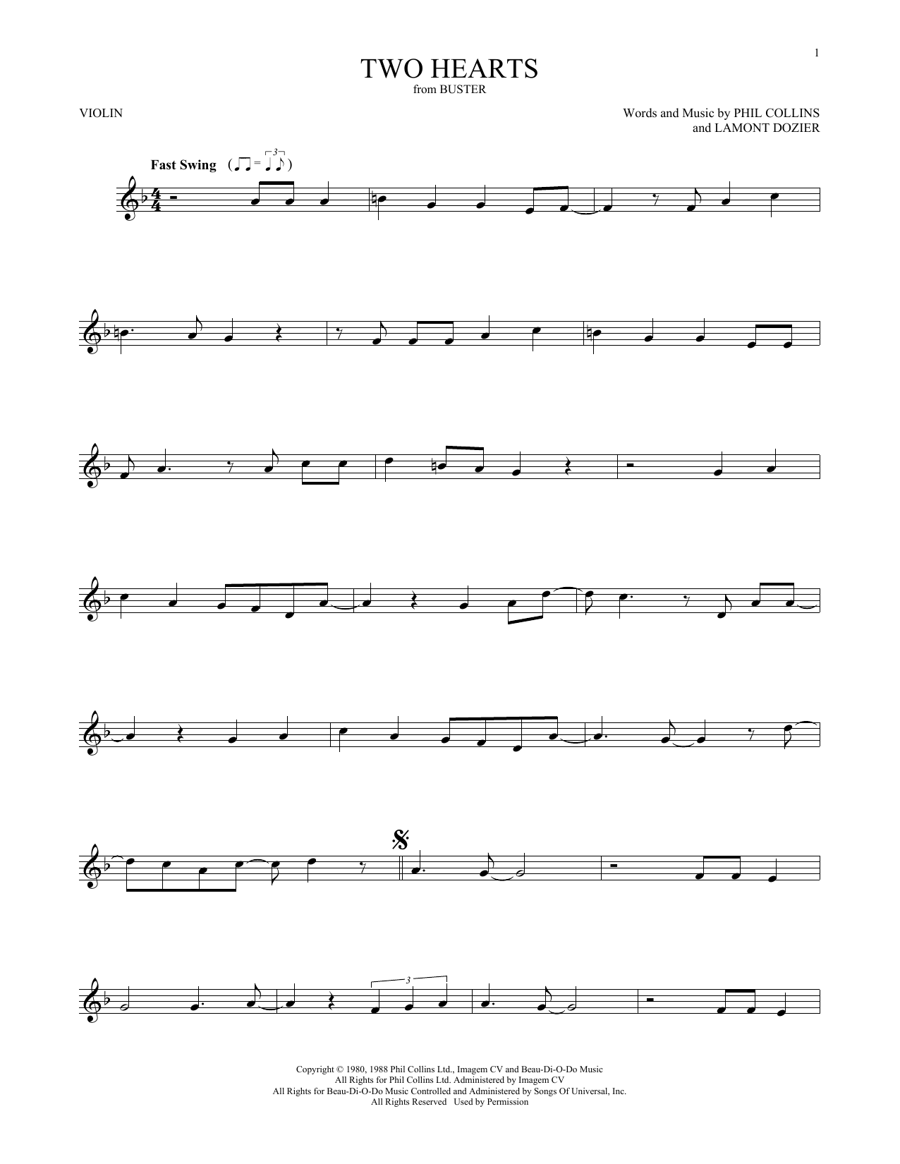 Product gallery: Page 1 of 1 Two Hearts, Phil Collins