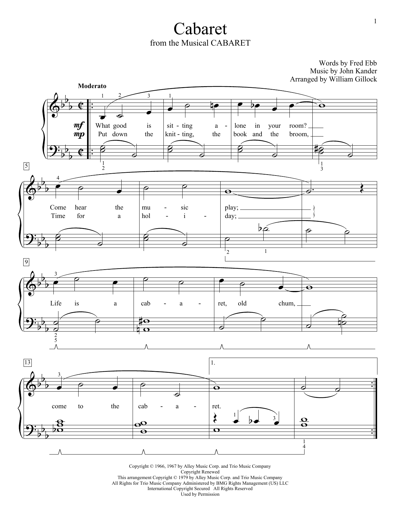 Product picture to: Cabaret (arr. William Gillock)