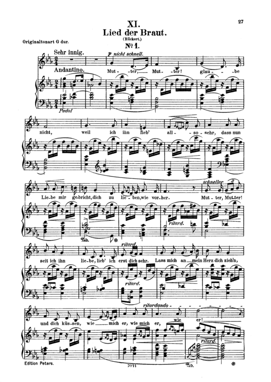 Product picture to: Lied der Braut I Op.25 No.11Robert Schumann