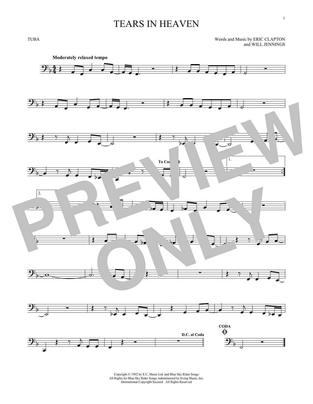 Product gallery: Page 1 of 1 Tears In Heaven, Eric Clapton