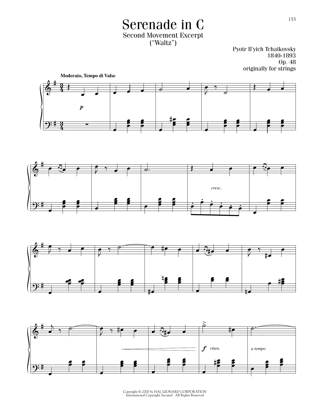 Produktbild zu: Serenade In C, Op. 48, Second Movement ("Waltz") Excerpt
