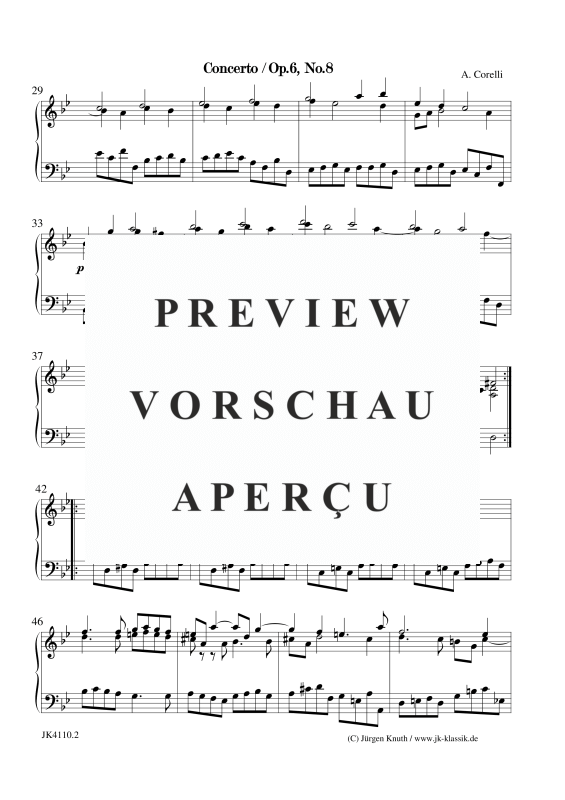 gallery: Concerto Op.6. No.8, , Klavier/Cembalo Solo