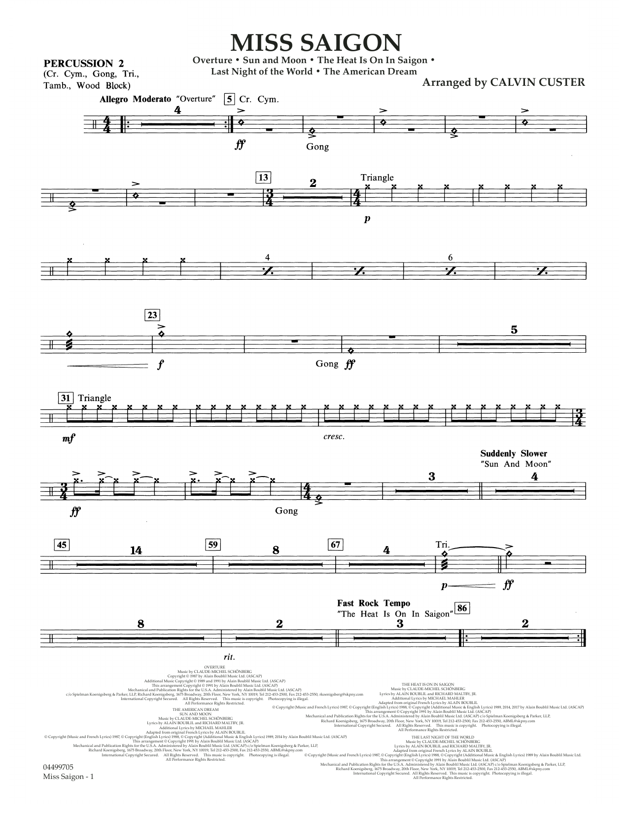 Produktgalerie: Seite 1 von 1 Miss Saigon (arr. Calvin Custer) - Percussion 2,
