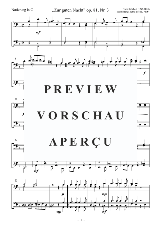 Produktgalerie: Seite 2 von 5 Zur guten Nacht op. 81, Nr. 3, , Posaunenchor