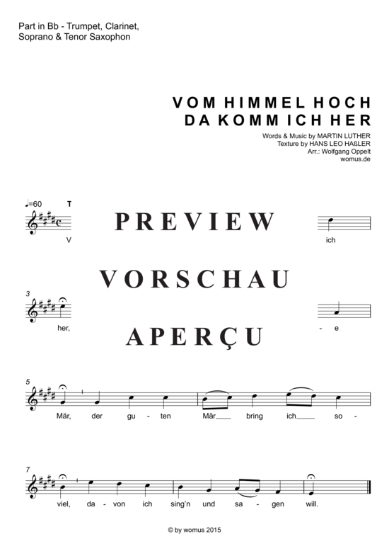 gallery: Vom Himmel hoch , , (Trompete in B + Klavier/Orgel)