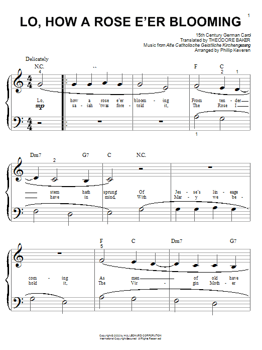 Product picture to: Lo, How A Rose E'er Blooming (arr. Phillip Keveren)