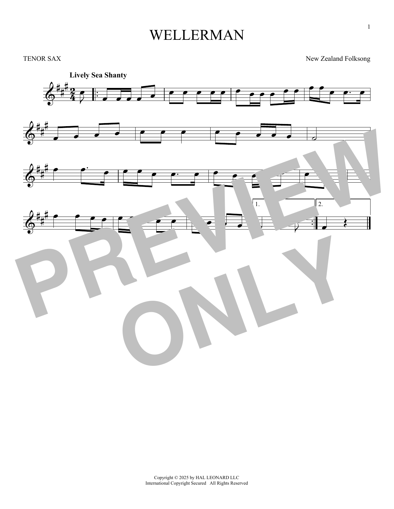 Product gallery: Page 1 of 1 Wellerman, New Zealand Folksong