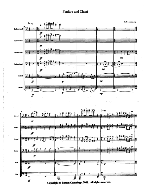Produktgalerie: Seite 1 von 11 Fanfare and Chant, , Tuba Ensemble EEEETT