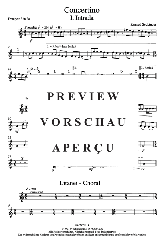 Produktgalerie: Seite 3 von 5 Concertino , , (Blechbläserquintett + Orgel) Trompete 3 in B
