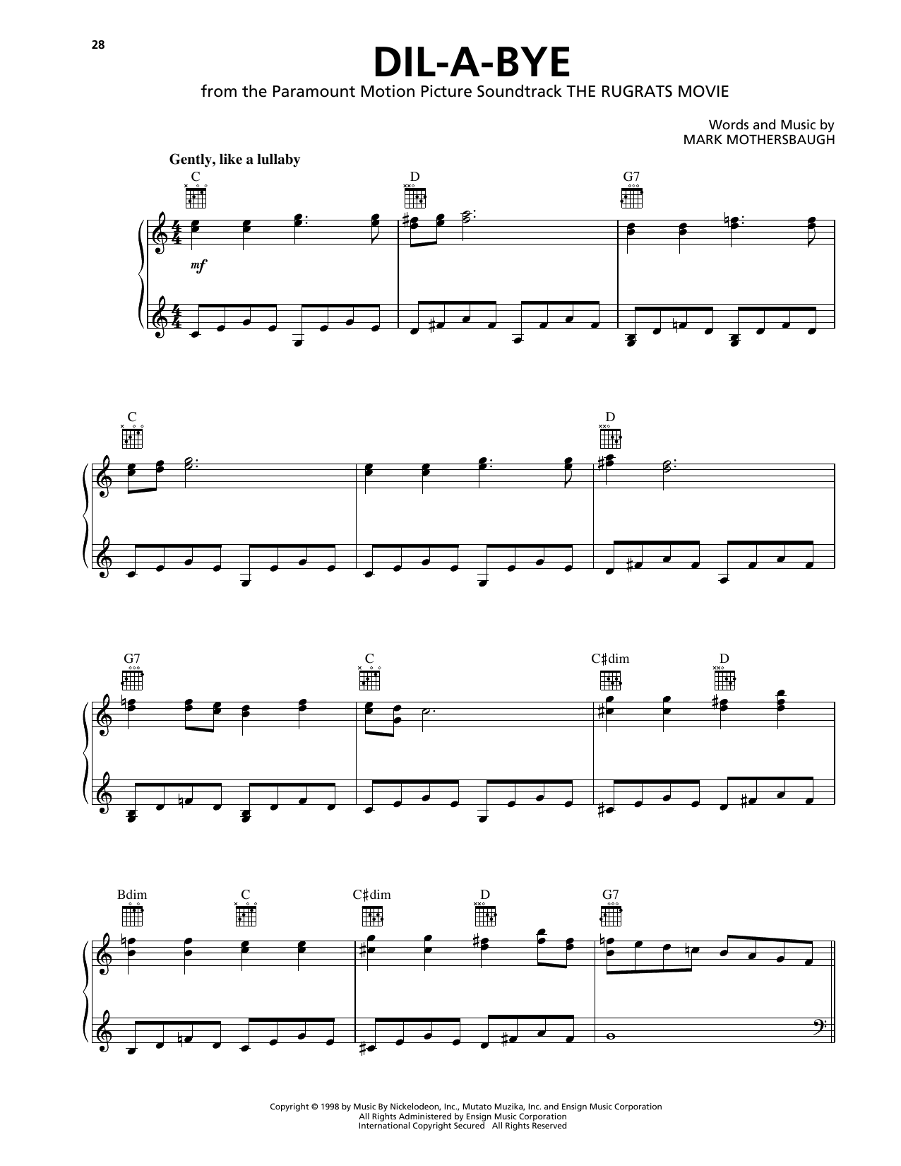 Produktbild zu: Dil-A-Bye (from The Rugrats Movie)