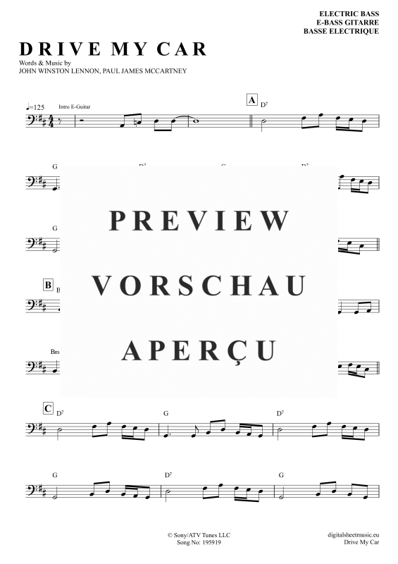 gallery: Drive My Car, Beatles, The, E-Bass