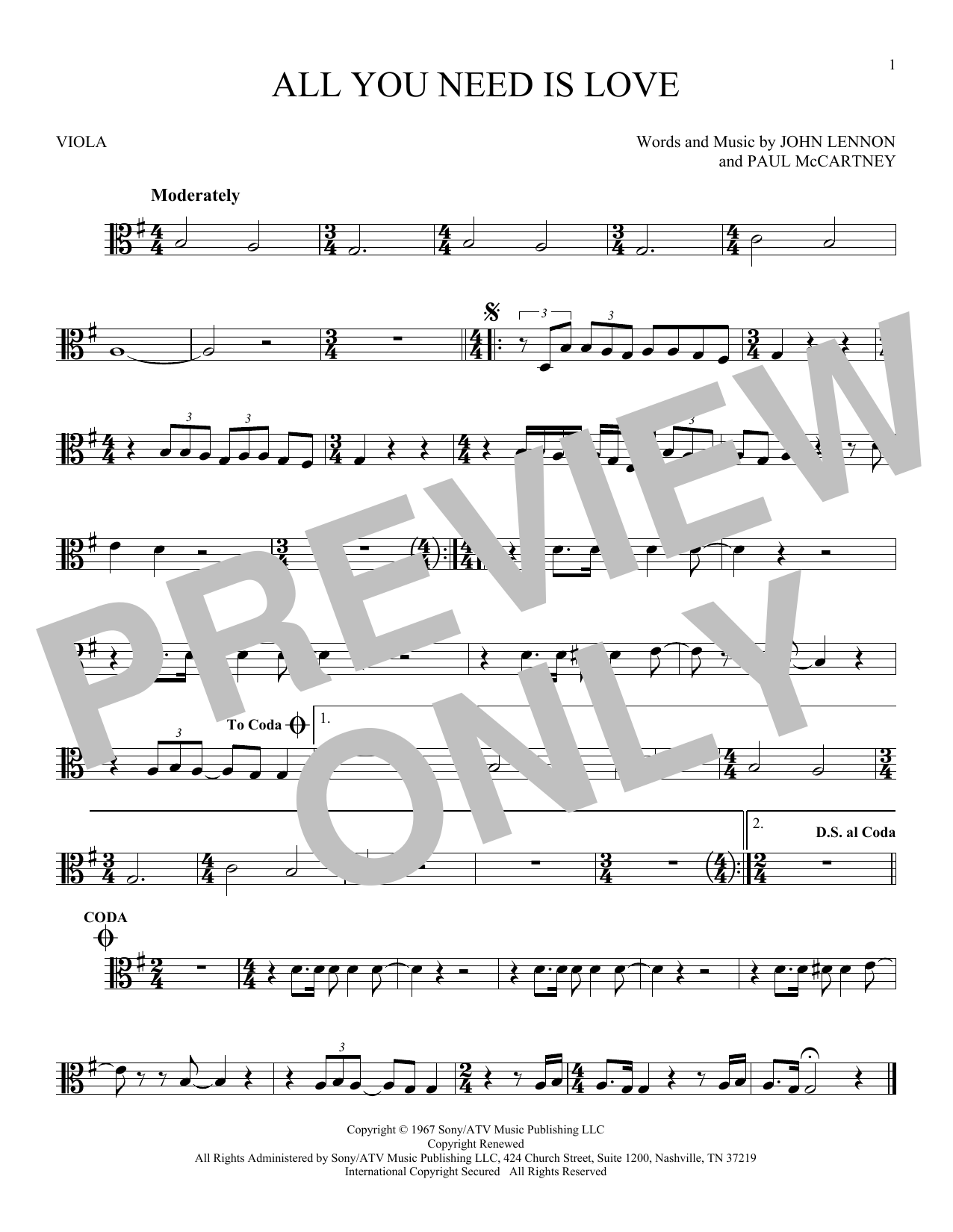 Product gallery: Page 1 of 1 All You Need Is Love, The Beatles