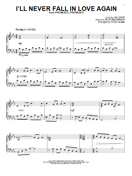 Produktbild zu: I'll Never Fall In Love Again (arr. Phillip Keveren)