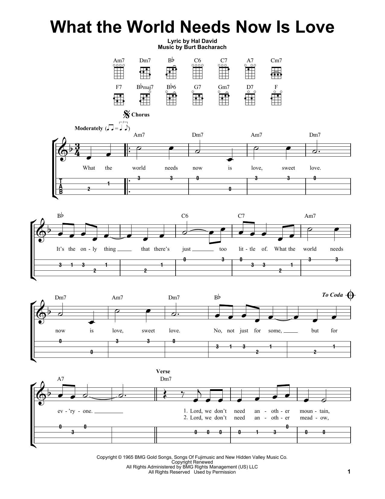 Product gallery: Page 1 of 1 What The World Needs Now Is Love, Bacharach & David