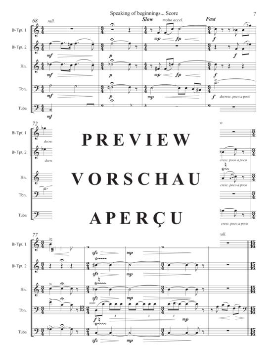 Produktgalerie: Seite 9 von 21 Speaking of Beginnings... , , (Blechbläser Quintett)