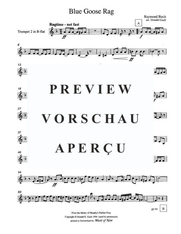 Produktgalerie: Seite 7 von 10 Blue Goose Rag, , Blechbläser Quartett
