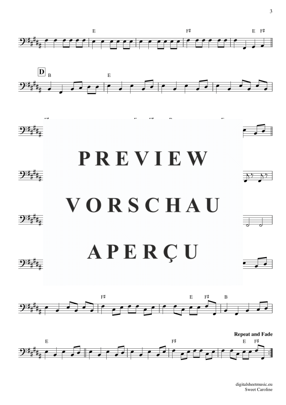 Product gallery: Page 7 of 7 Sweet Caroline , Diamond, Neil, Bass Guitar