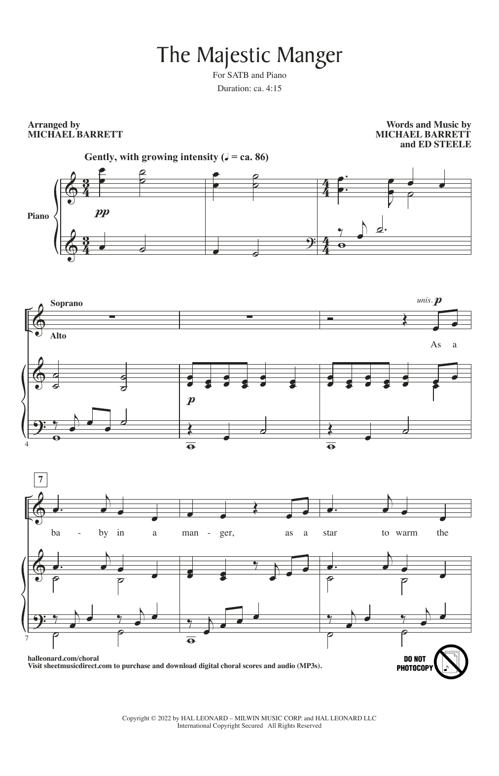 Produktbild zu: The Majestic Manger (arr. Michael Barrett)