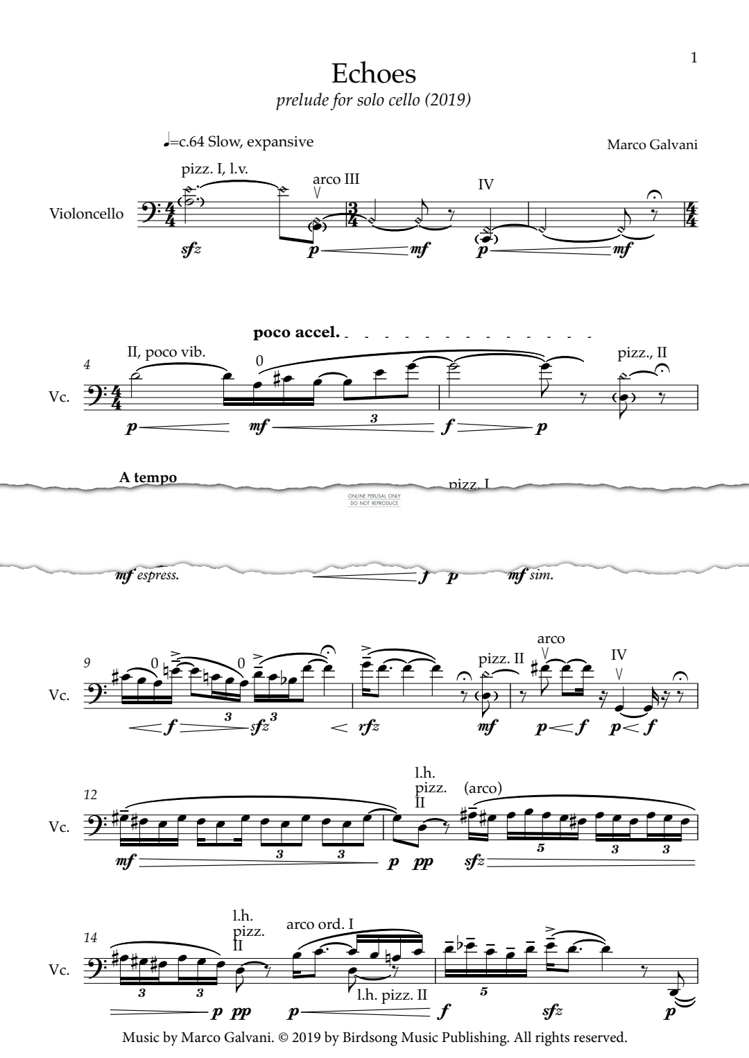 Produktgalerie: Seite 1 von 1 Echoes, Marco Galvani, Violoncello