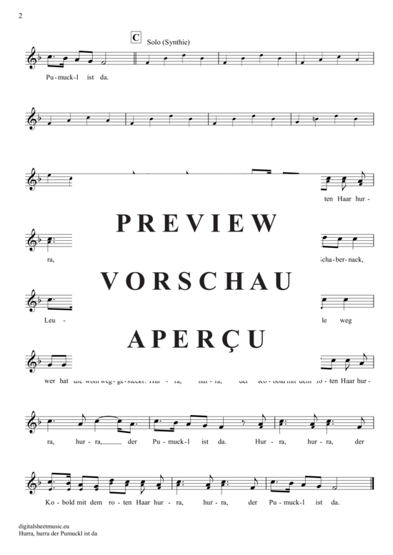 Product gallery: Page 3 of 3 Hurra, Hurra, Der Pumuckl Ist Da , Pumuckl, Clarinet in B-flat