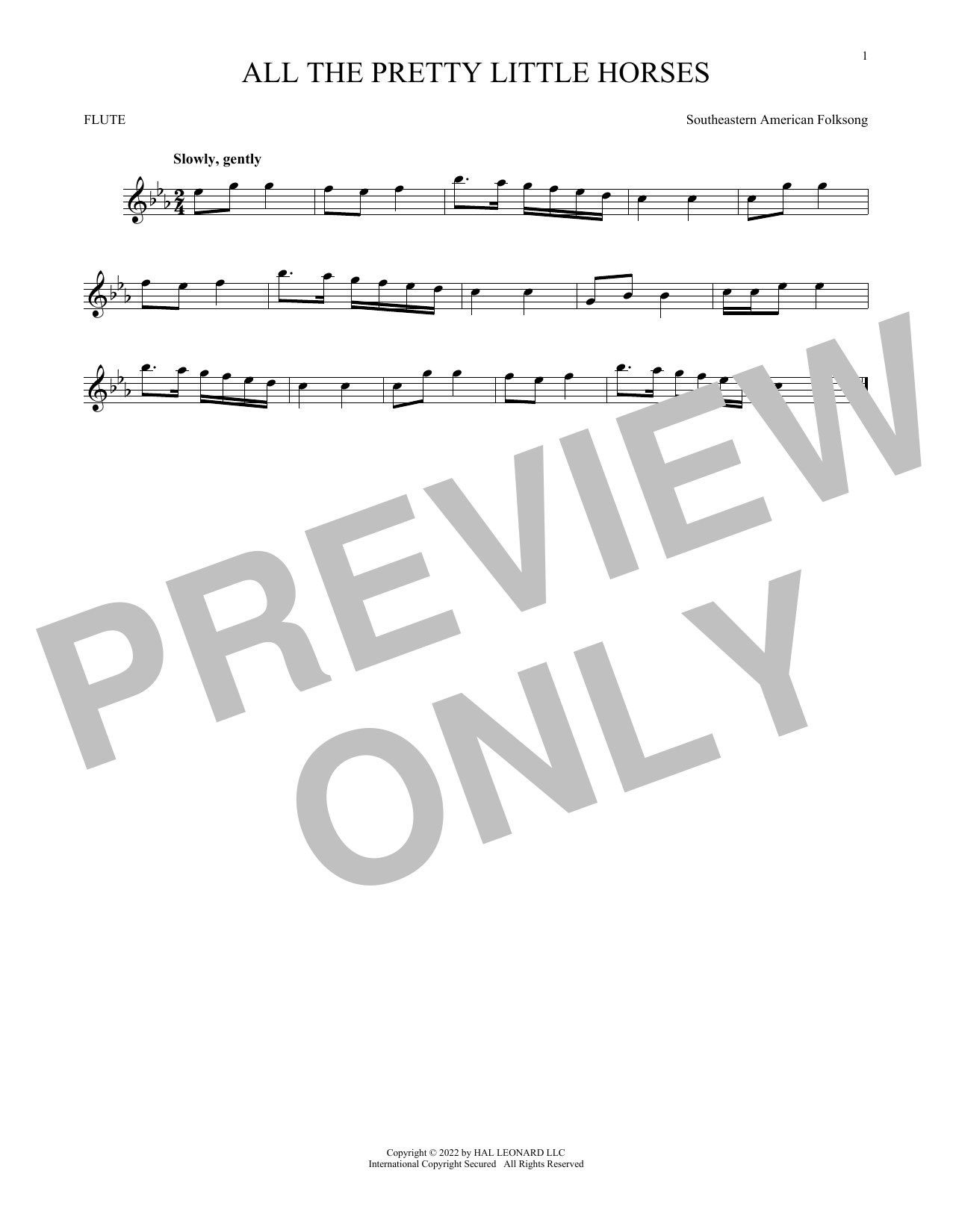 Product gallery: Page 1 of 1 All The Pretty Little Horses, Southeastern American Folksong