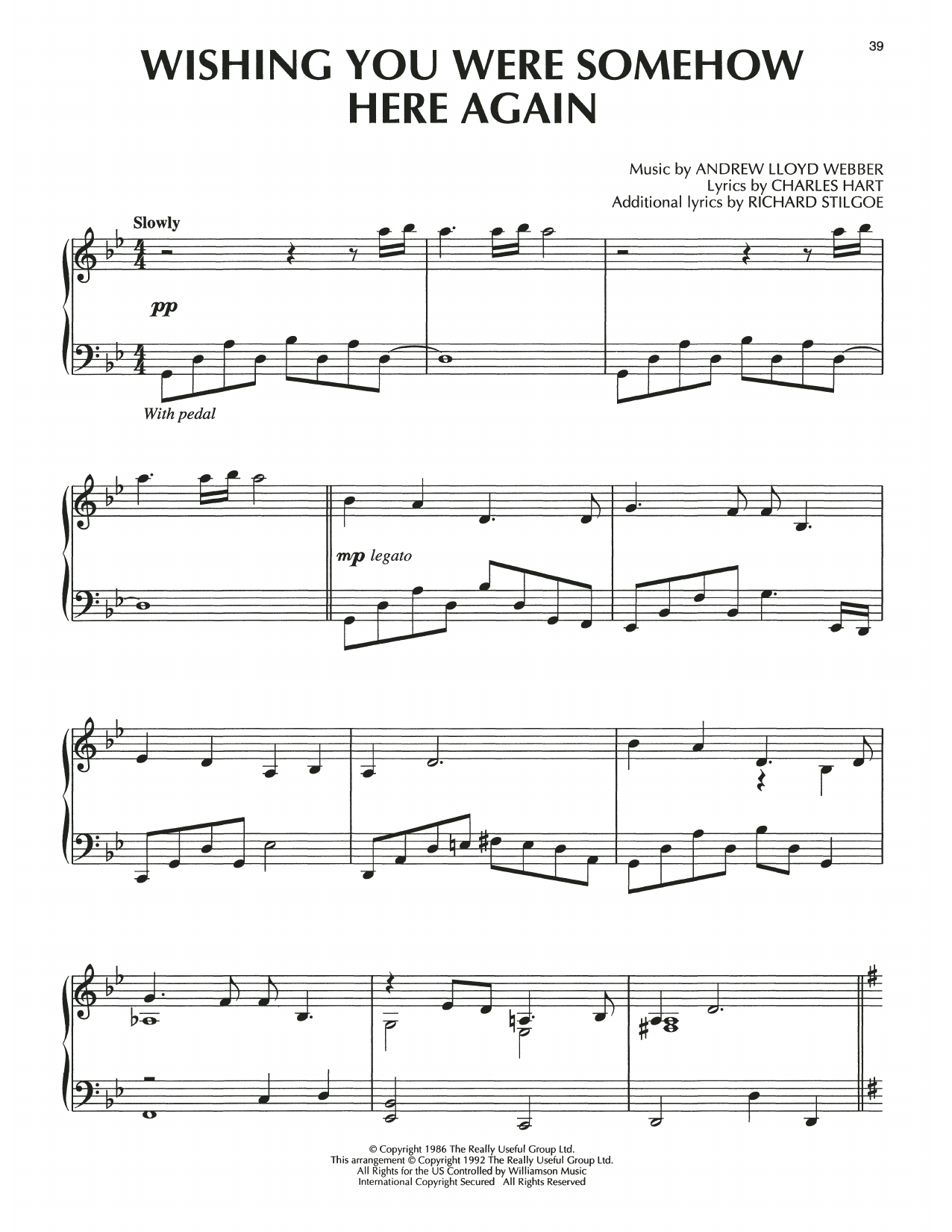 Produktgalerie: Seite 1 von 1 Wishing You Were Somehow Here Again (from The Phantom Of The Opera), Andrew Lloyd Webber, Klavier