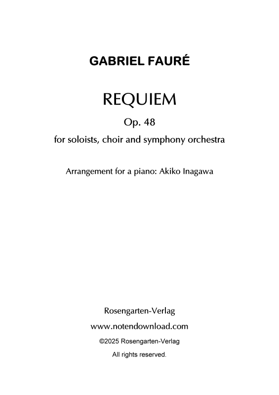 cover: Requiem complete (7 movements), Inagawa, Akiko, Klavier Solo
