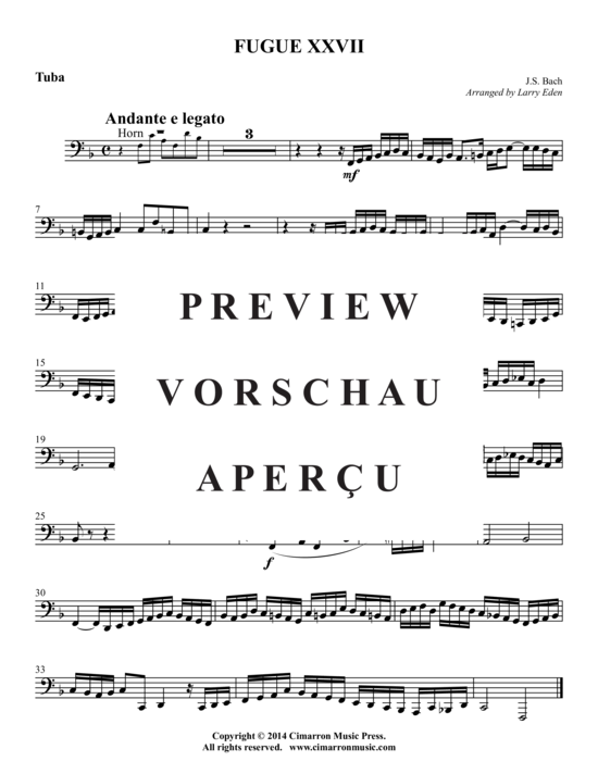 Produktgalerie: Seite 8 von 8 Fugue XXVII , , (Blechbläser-Quintett)
