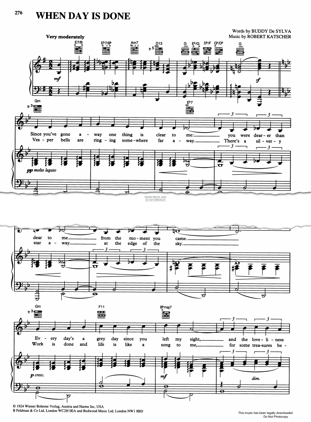 Product gallery: Page 1 of 1 When Day is Done, Robert Katscher