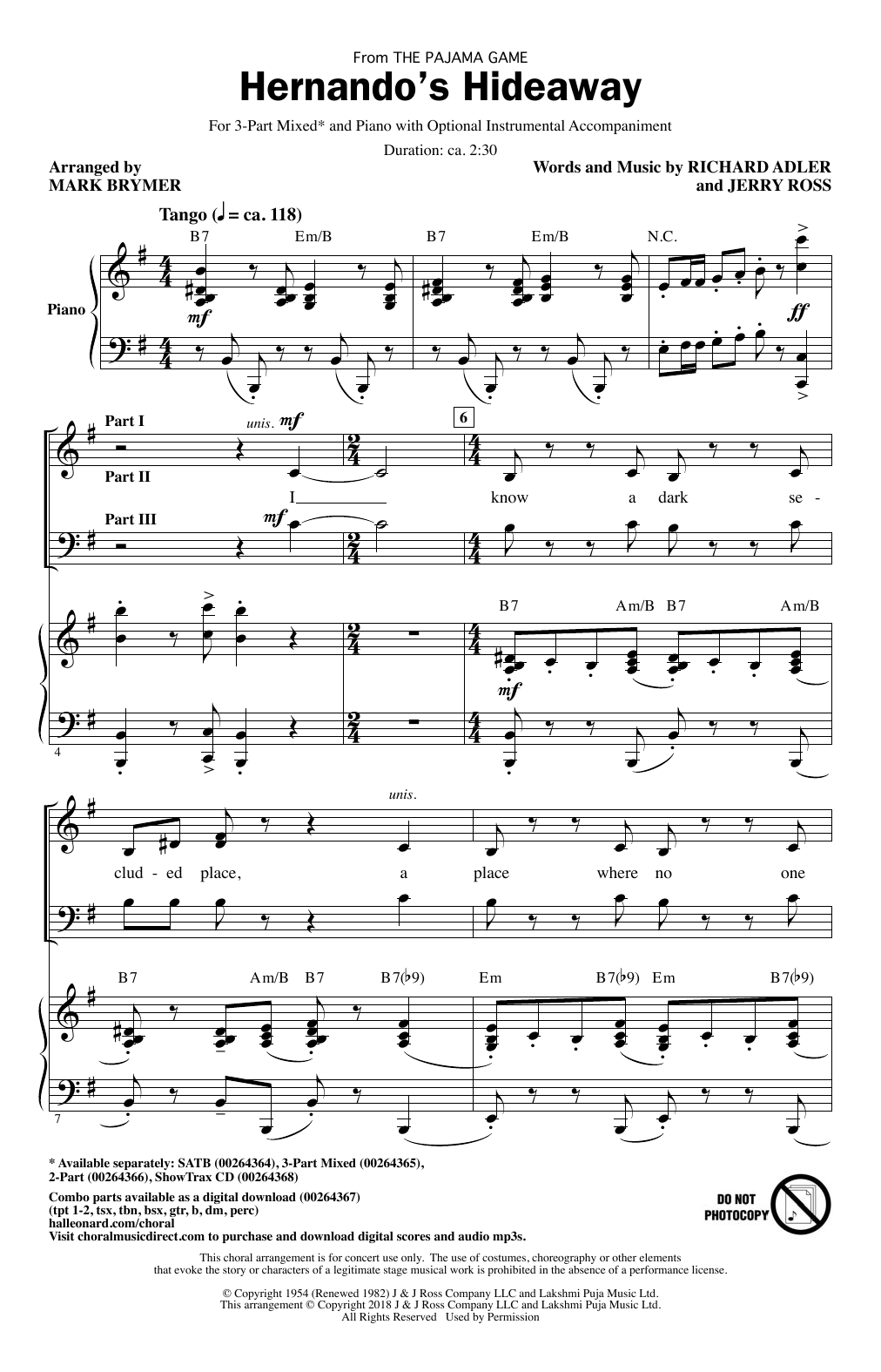 Produktbild zu: Hernando's Hideaway (arr. Mark Brymer)
