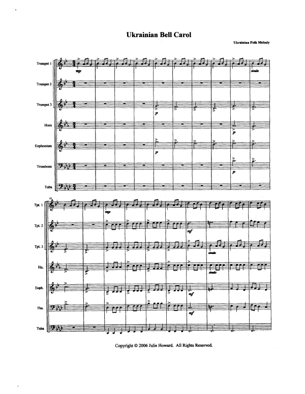 Produktgalerie: Seite 1 von 11 Ukrainisches Glockenlied, , Blechbläser Septett