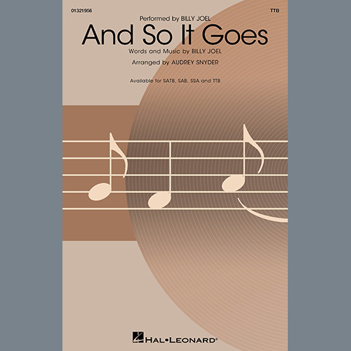 cover: And So It Goes (arr. Audrey Snyder), Billy Joel