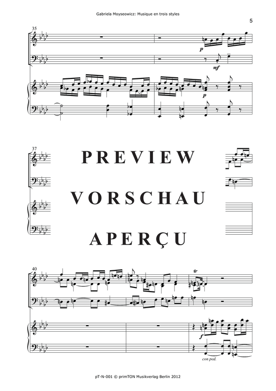 Product gallery: Page 10 of 21 Musique en trois styles pour violon, violoncelle et piano (1969) , ,  (Trio for violin, violoncello + piano)