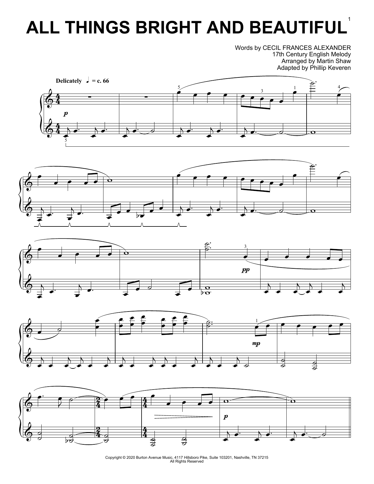 Produktbild zu: All Things Bright And Beautiful (arr. Phillip Keveren)
